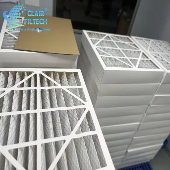 Powerful Factory Merv 8 Filtration Equipment Pleated Paper Frame Cardboard Synthetic Fiber 