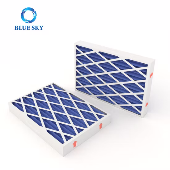 Customized Merv 6 Merv 8 Merv 11 Merv 13 Cardboard Frame Pleated Panel AC Furnace HVAC Air Filter