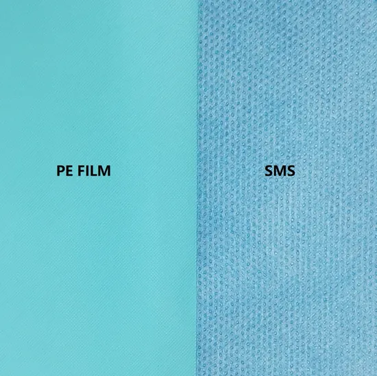 PE Film Laminated SMS Nonwoven Fabric Raw Material for Bed Sheet Pieces/Rolls 